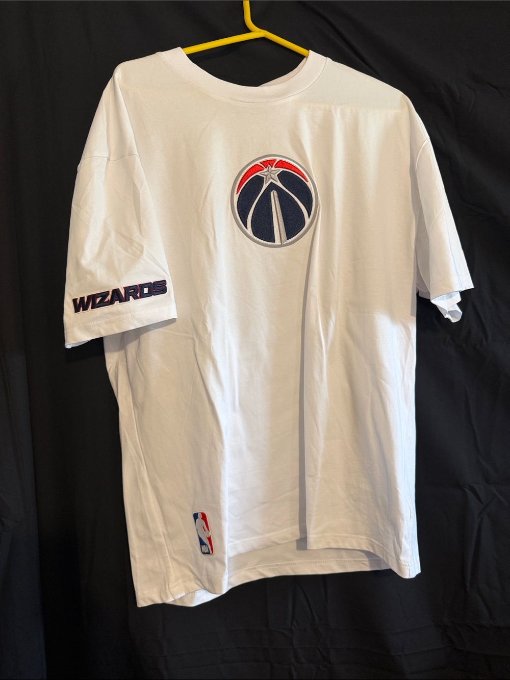Washington Wizards NBA Tee White with Navy & Red Logo